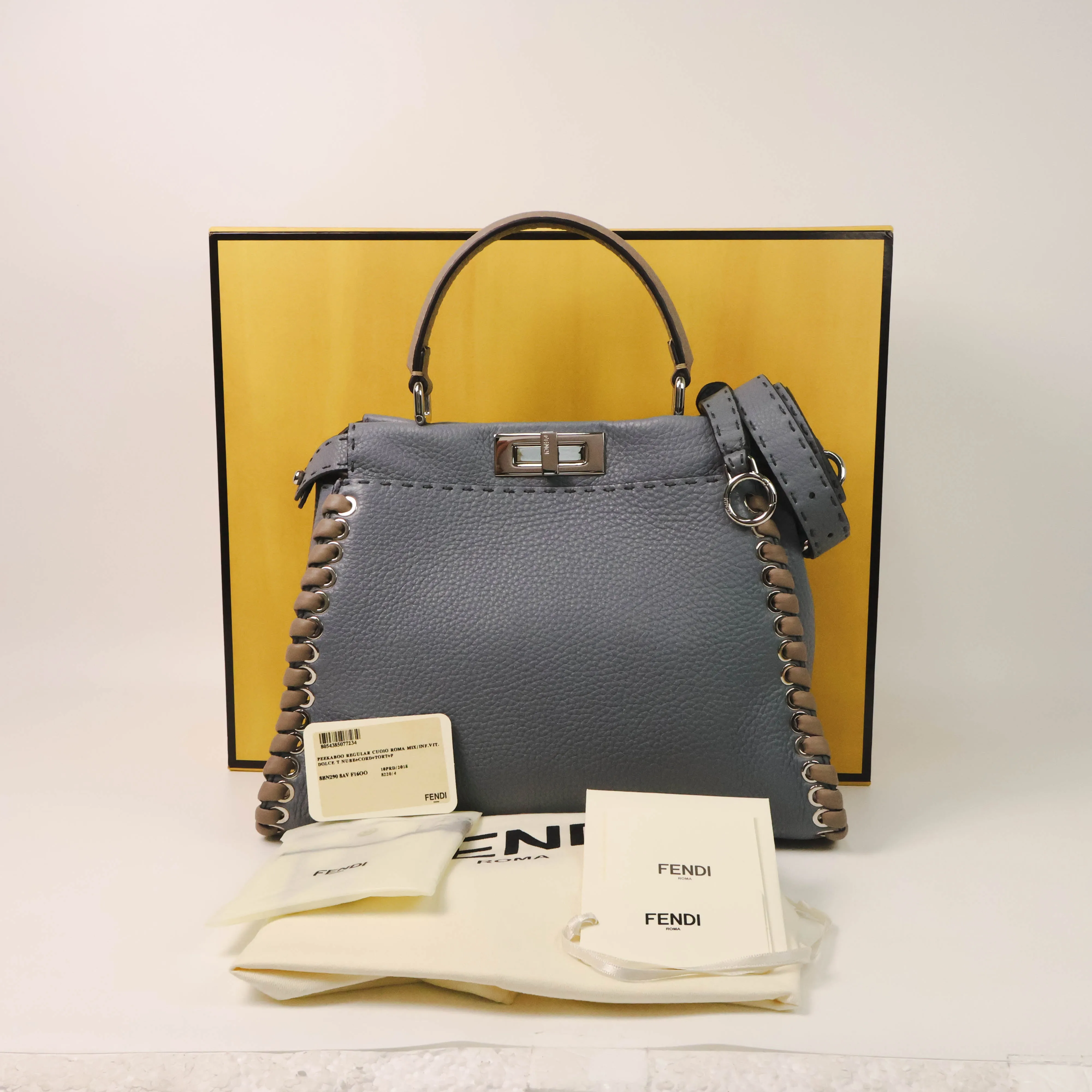 Fendi Peekaboo Regular Blue Gray