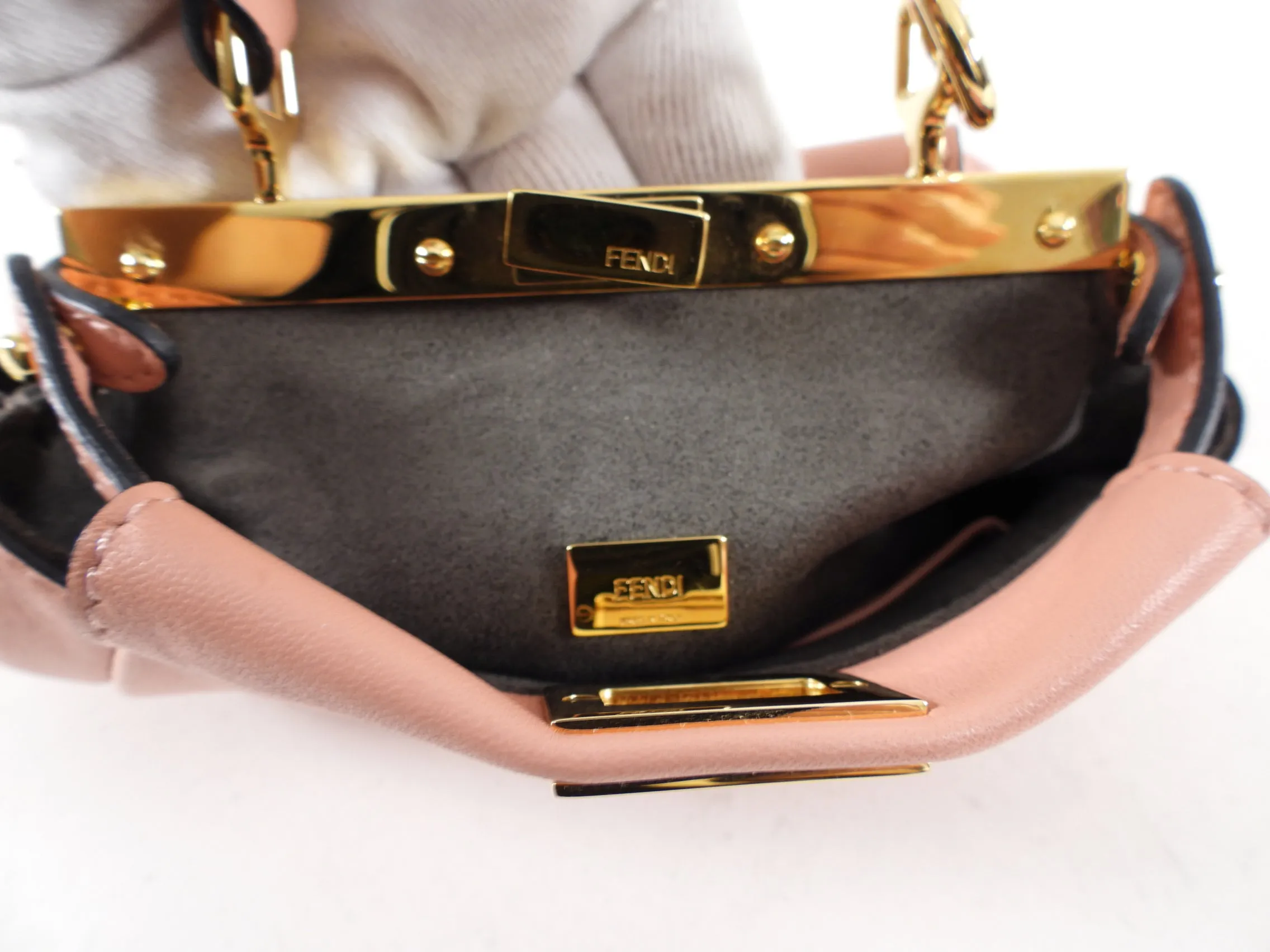 Fendi Soft Pink Micro Peekaboo Crossbody Bag