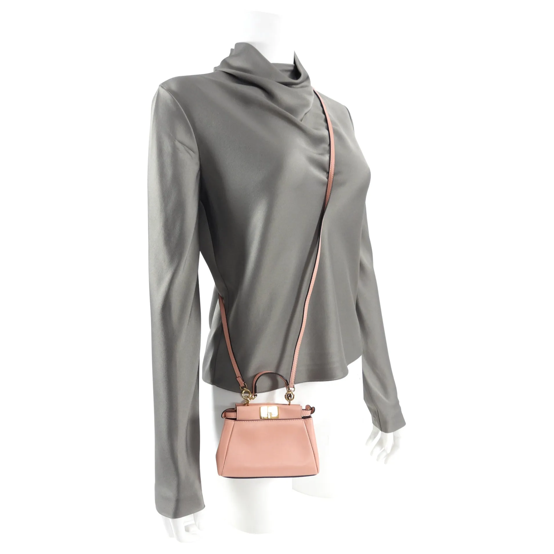 Fendi Soft Pink Micro Peekaboo Crossbody Bag