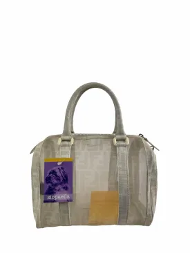 Fendi White Transparent Zucca Canvas baulotto forever rete
