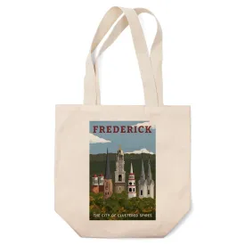 Frederick, Maryland, City of Clustered Spires, Lantern Press Artwork, Tote Bag