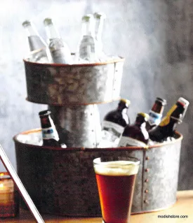 Galisteo Copper Edge Double Tier Party Bucket