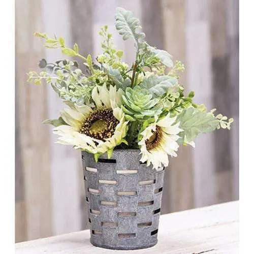 Galvanized Olive Bucket 5.25"