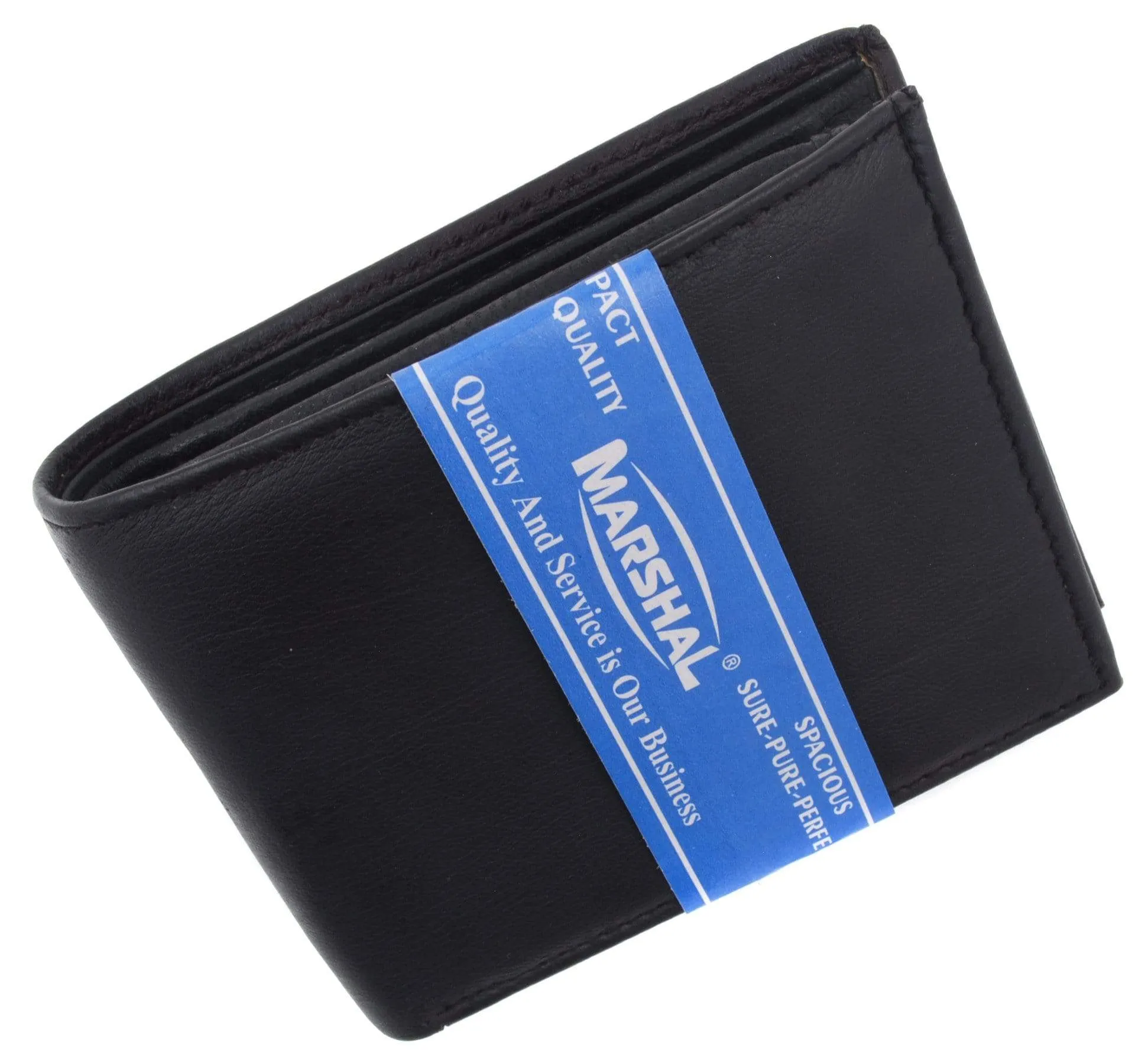Genuine Lambskin Soft Leather Bifold Credit Card Wallet with Coin Pouch 59