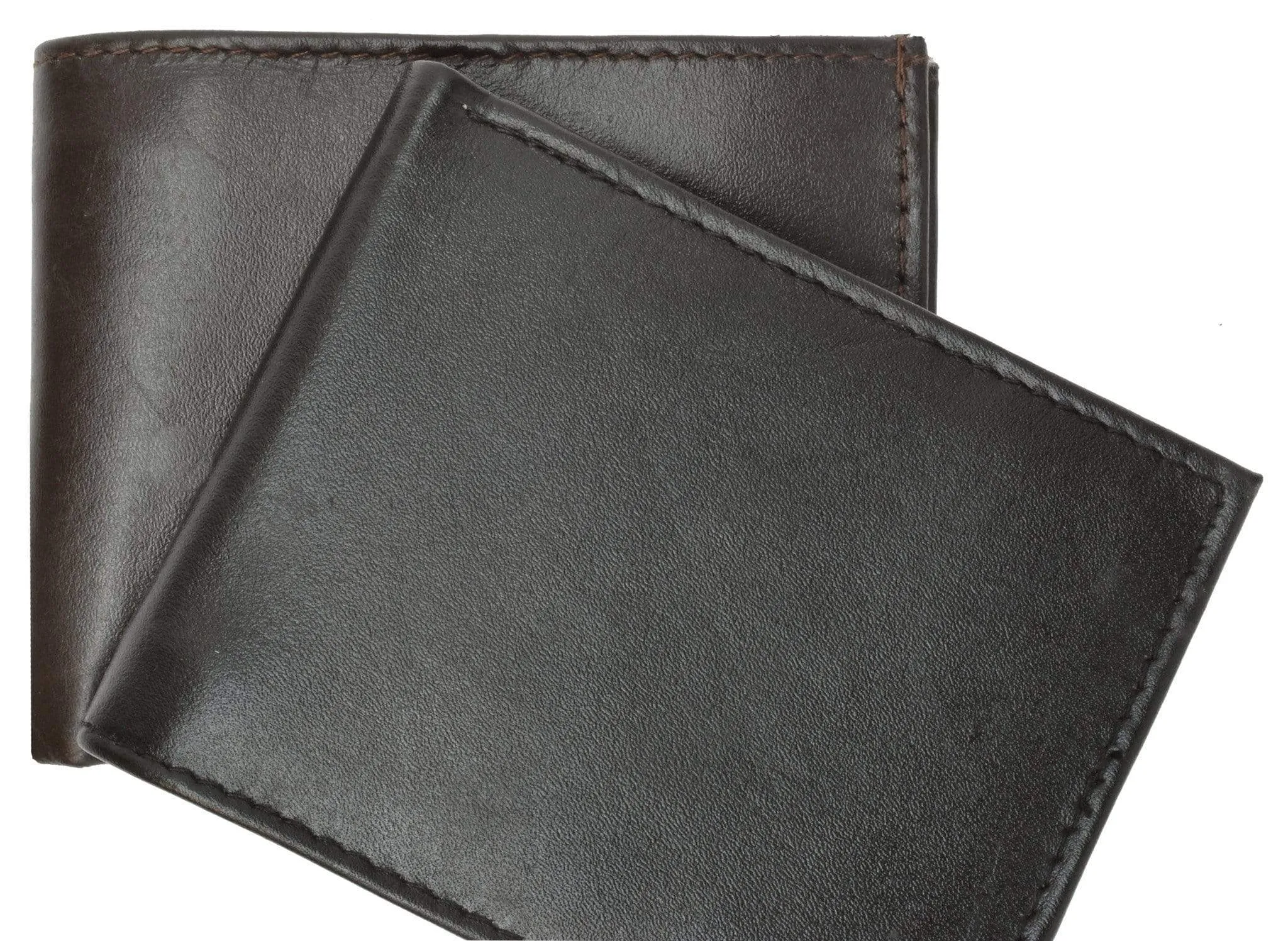 Genuine Lambskin Soft Leather Bifold Credit Card Wallet with Coin Pouch 59