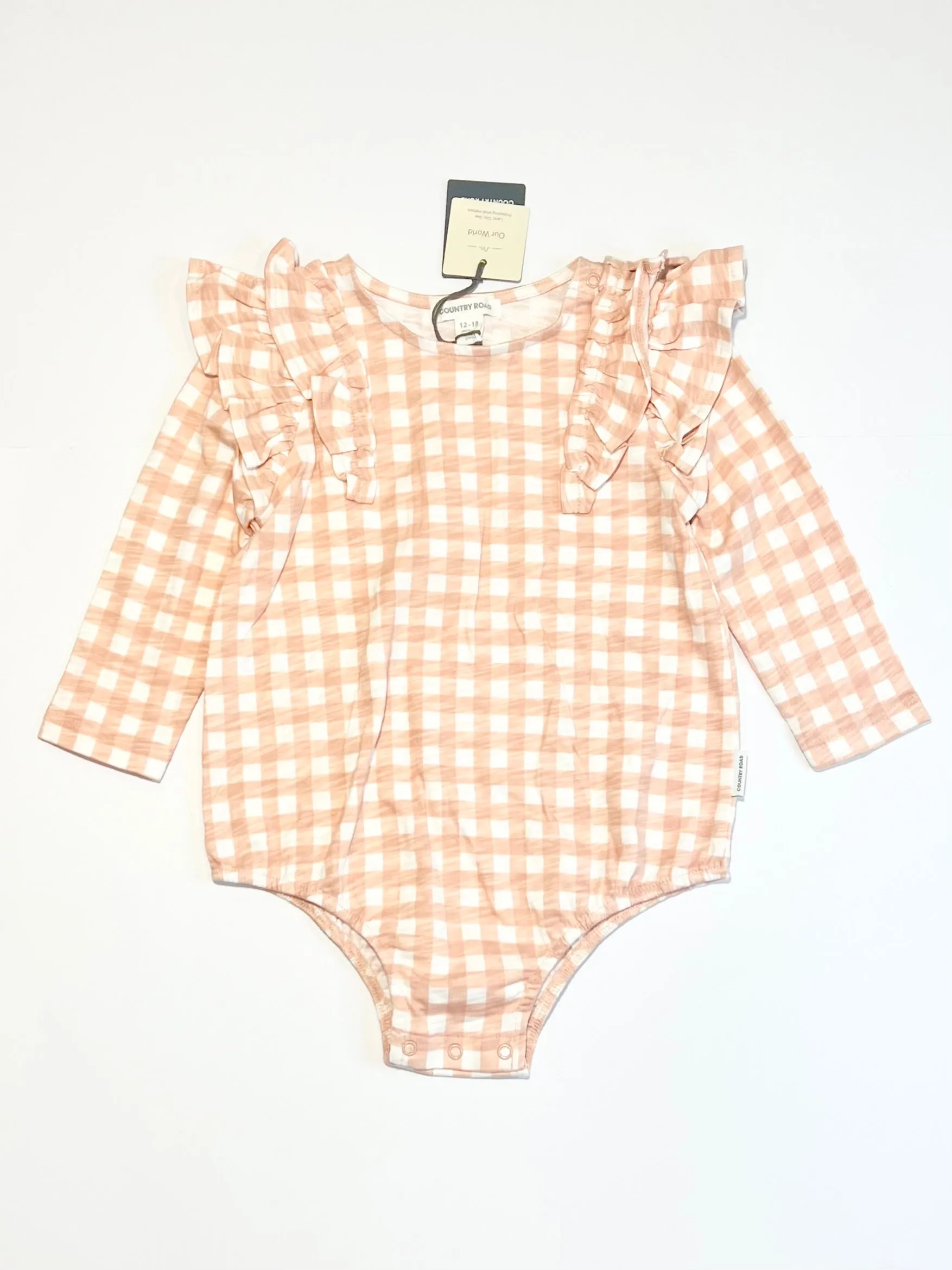 Gingham bodysuit brand new - Size 1