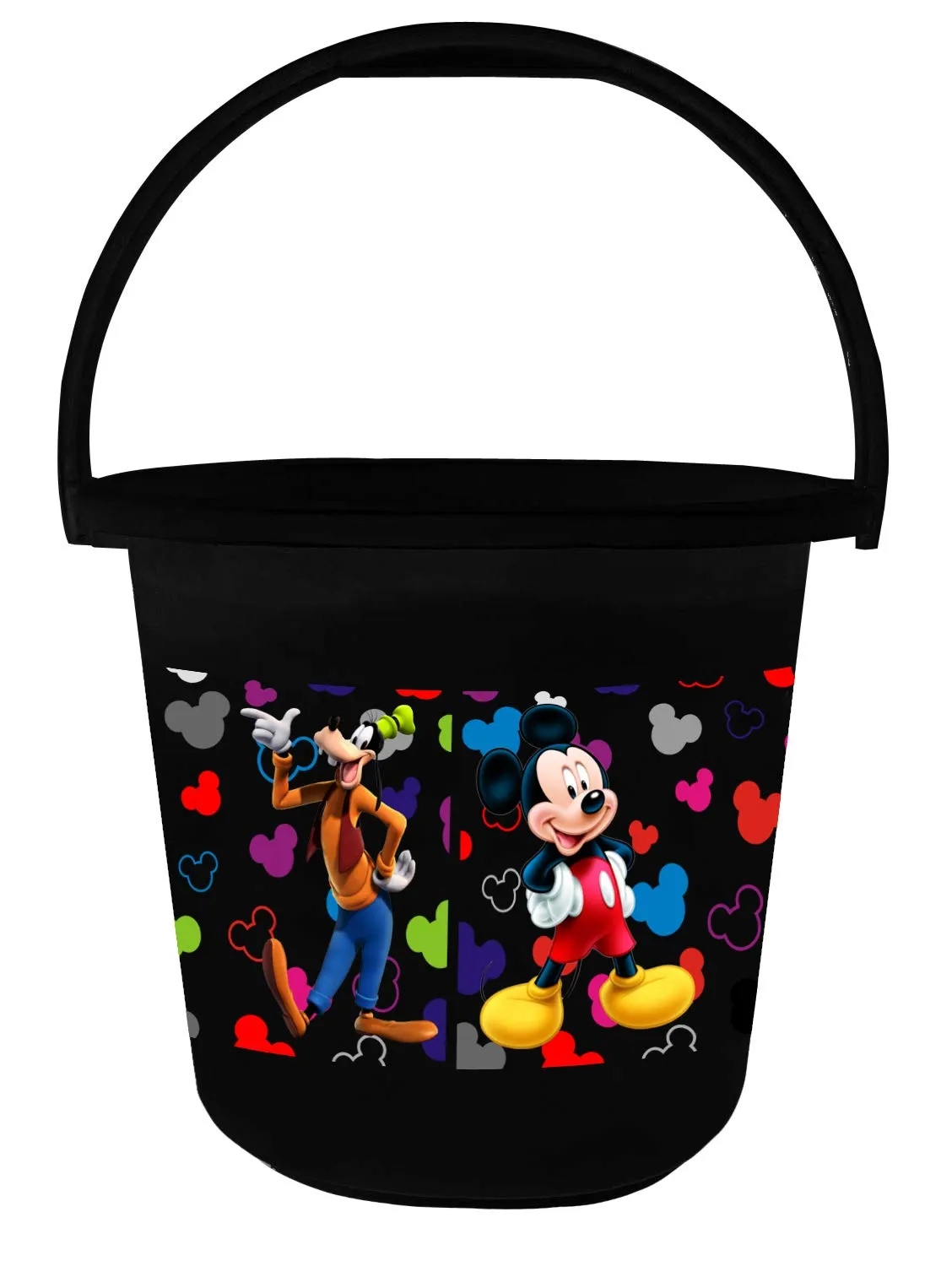 Heart Home Disney Team Mickey Print Multipurpose Plastic Bucket,16 LTR (Pink & Black)-Pack of 2 -HS_35_HEARTHS17412