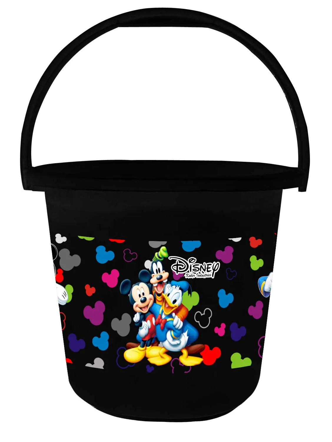 Heart Home Disney Team Mickey Print Multipurpose Plastic Bucket,16 LTR (Pink & Black)-Pack of 2 -HS_35_HEARTHS17412