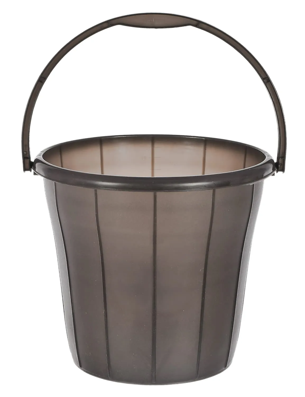 Heart Home Multiuses Plastic Bucket With Handle & Measuring Scale, 16 litre- Pack of 2 (Black)-46HH0325