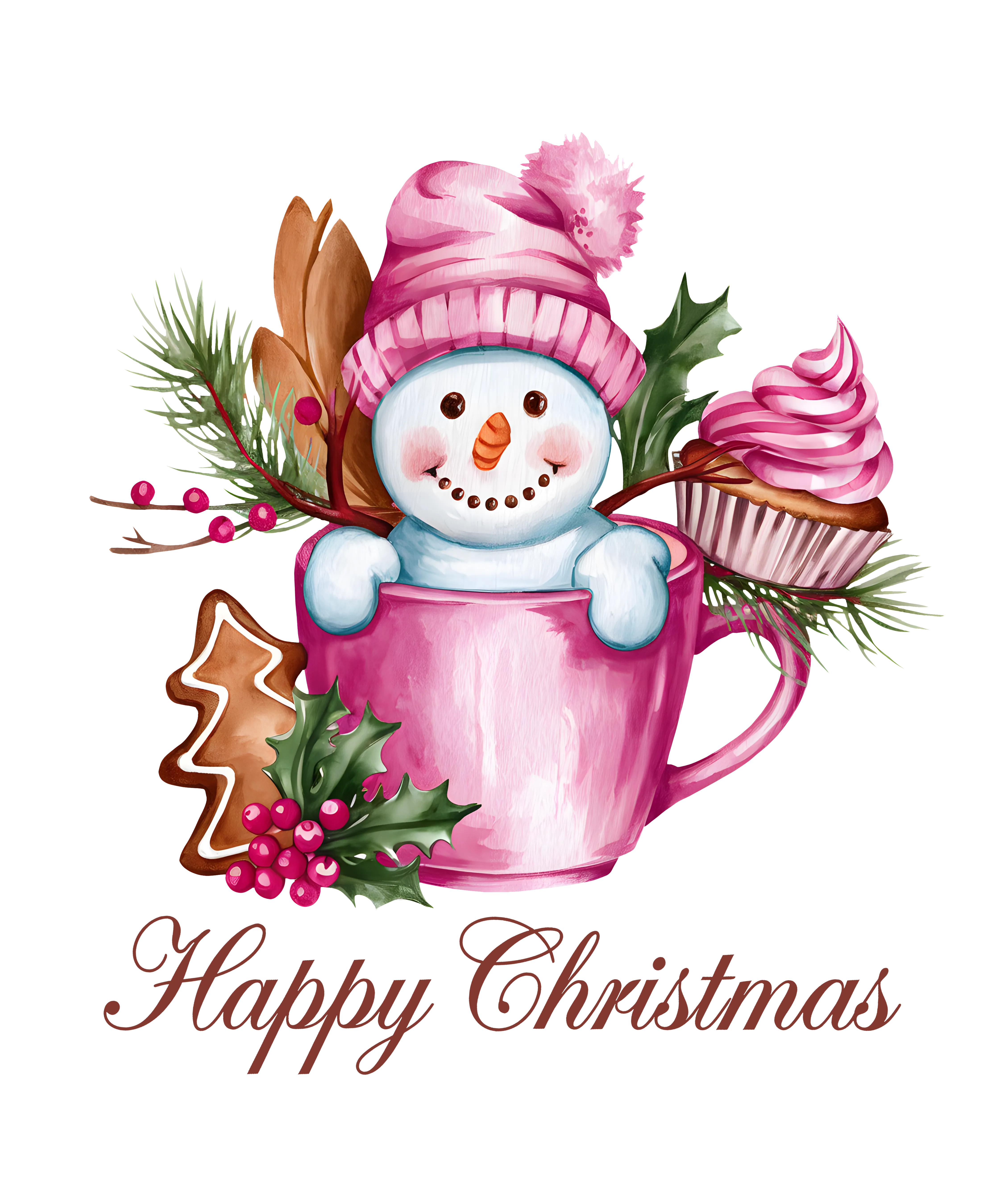 Heat transfer, pink Christmas, press and peel, made to order