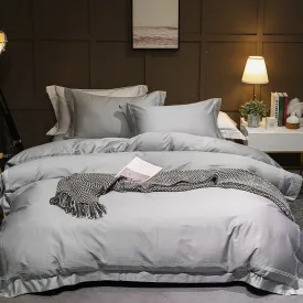 High Quality Egyptian Cotton Duvet Cover Set Grey White Beige Bedding Set