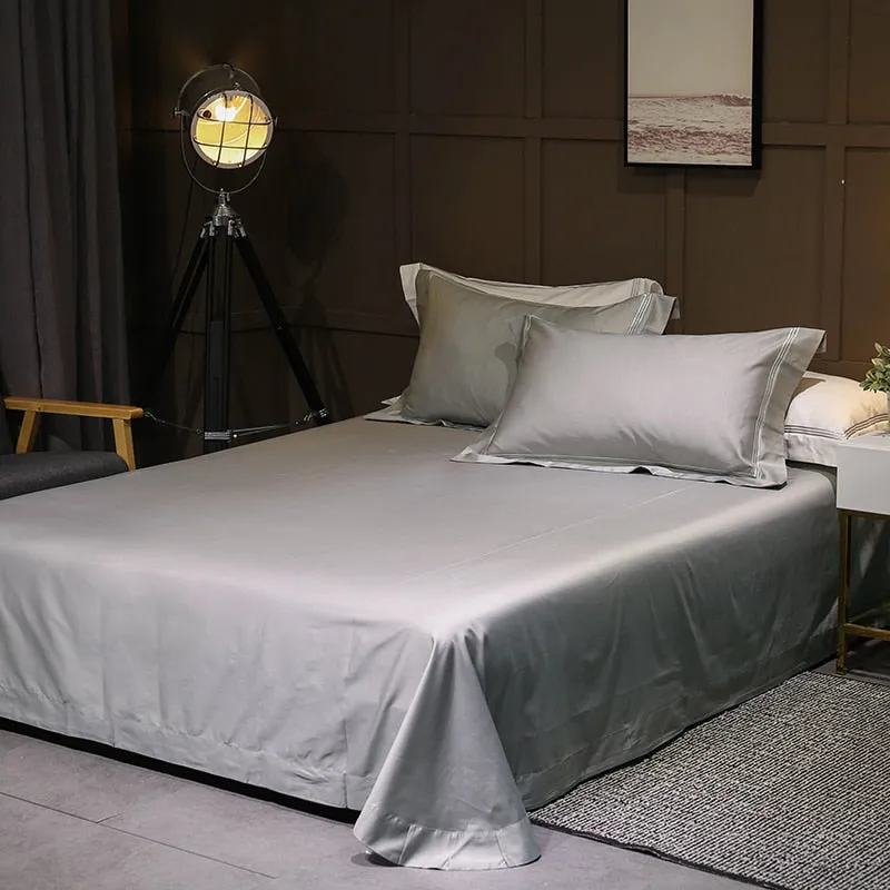 High Quality Egyptian Cotton Duvet Cover Set Grey White Beige Bedding Set