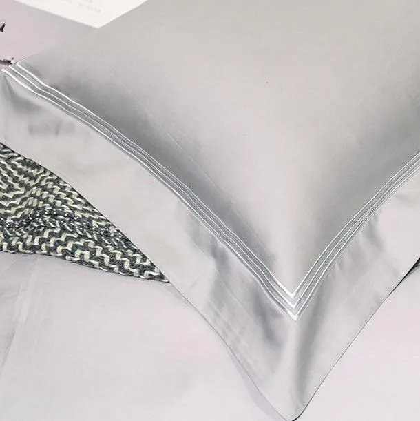 High Quality Egyptian Cotton Duvet Cover Set Grey White Beige Bedding Set