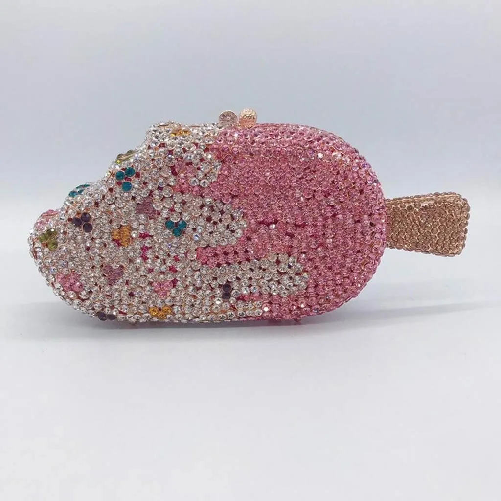 Ice Cream Bar Rhinestone Clutch