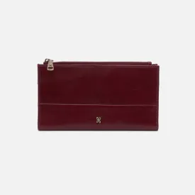 Jill Large Bifold Wallet In Polished Leather - Winterberry