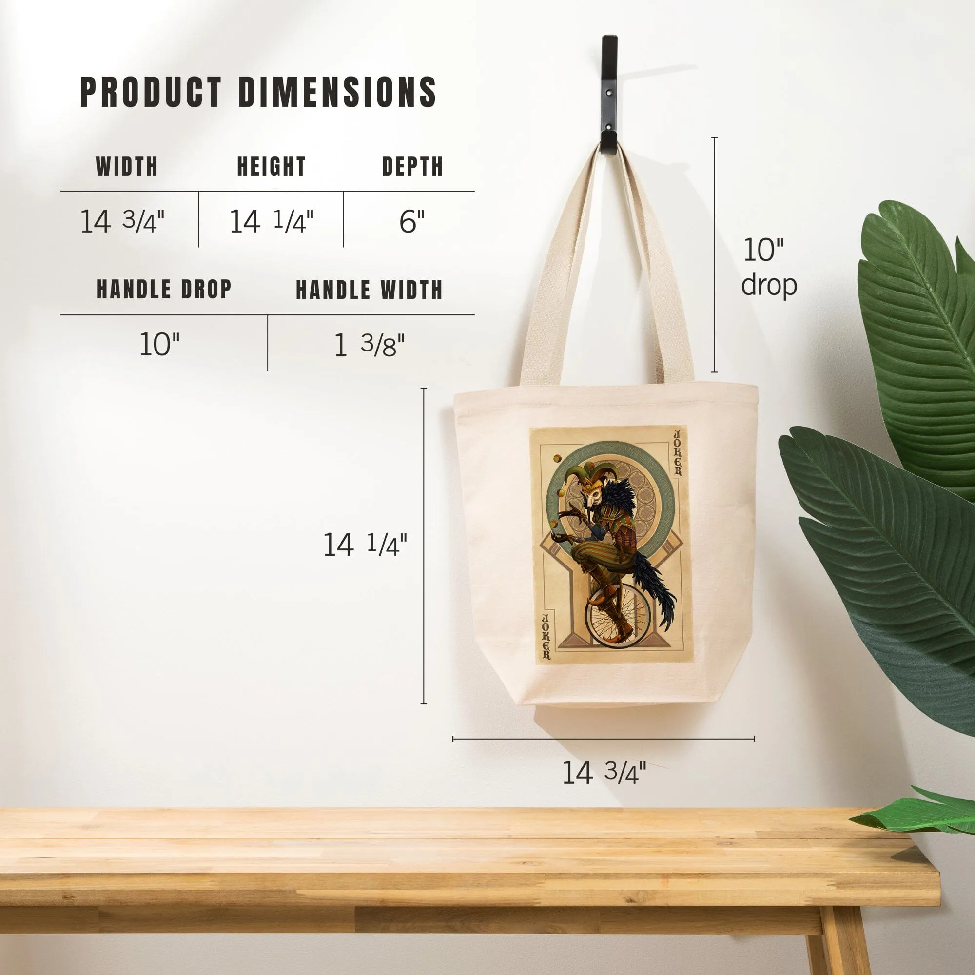 Joker, Playing Card, Lantern Press Artwork, Tote Bag