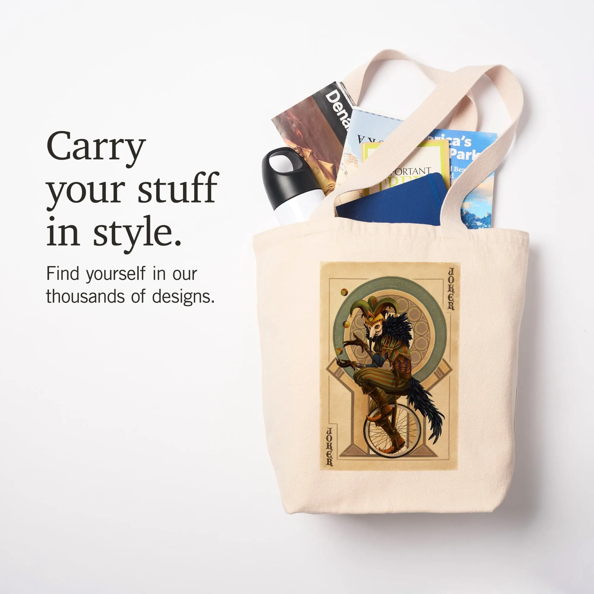 Joker, Playing Card, Lantern Press Artwork, Tote Bag