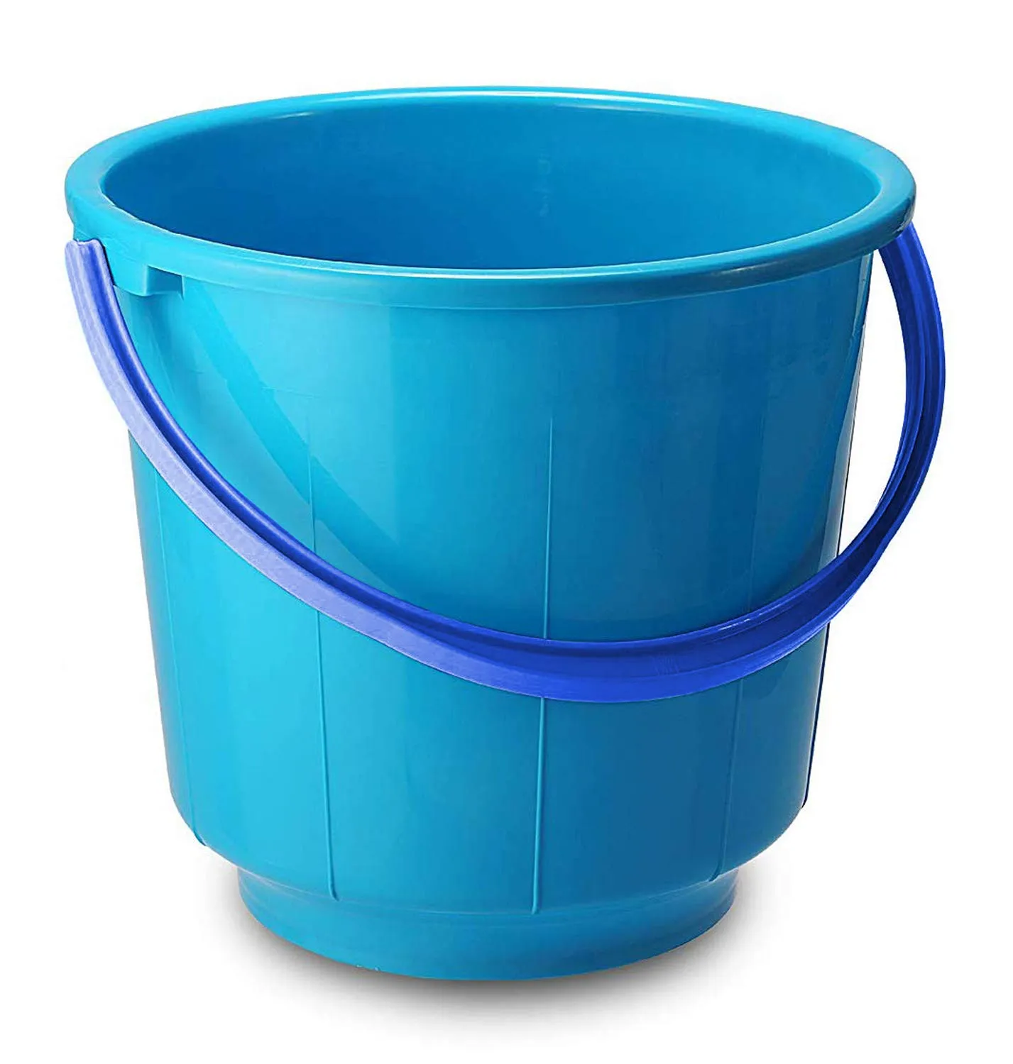 Kuber Industries 2 Pieces Unbreakable Strong Plastic Bathroom Bucket 13 LTR (Blue) - CTKTC037905