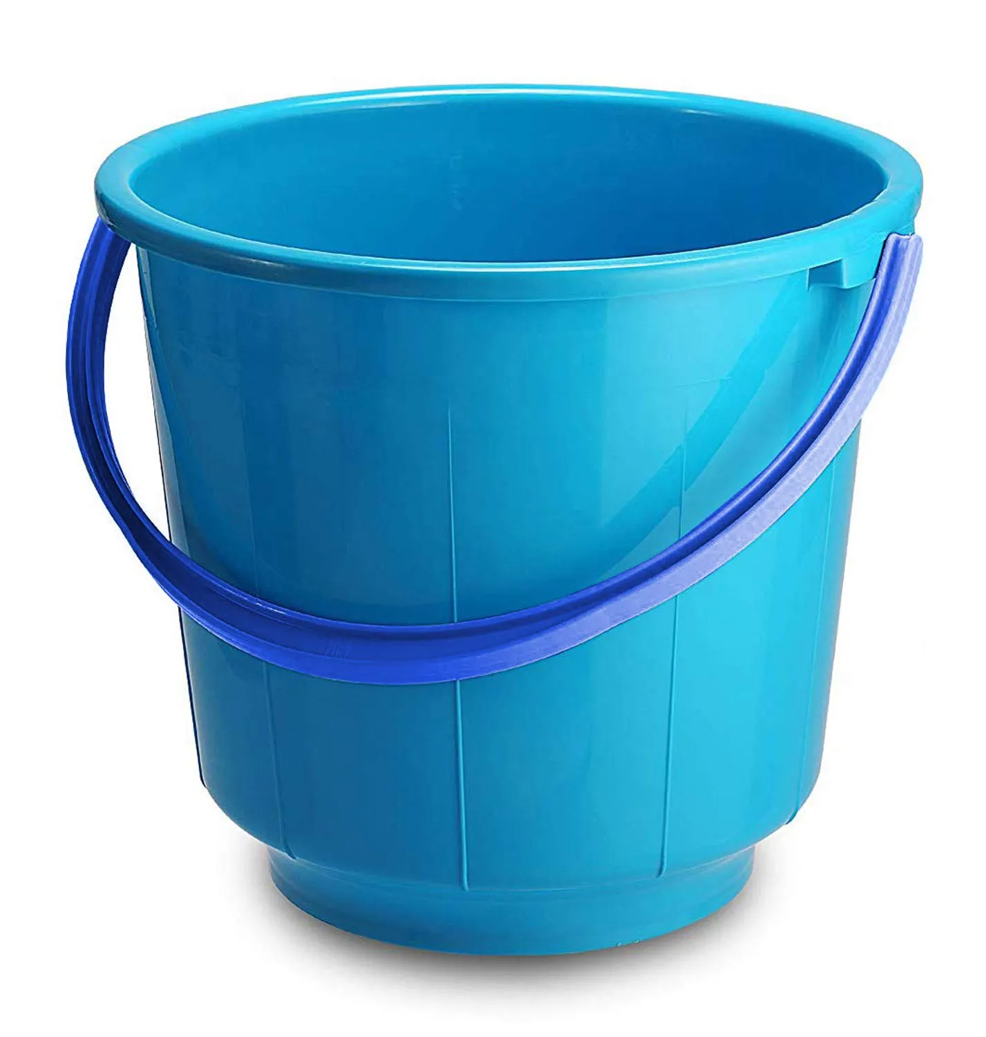 Kuber Industries 2 Pieces Unbreakable Strong Plastic Bathroom Bucket 13 LTR (Blue) - CTKTC037905