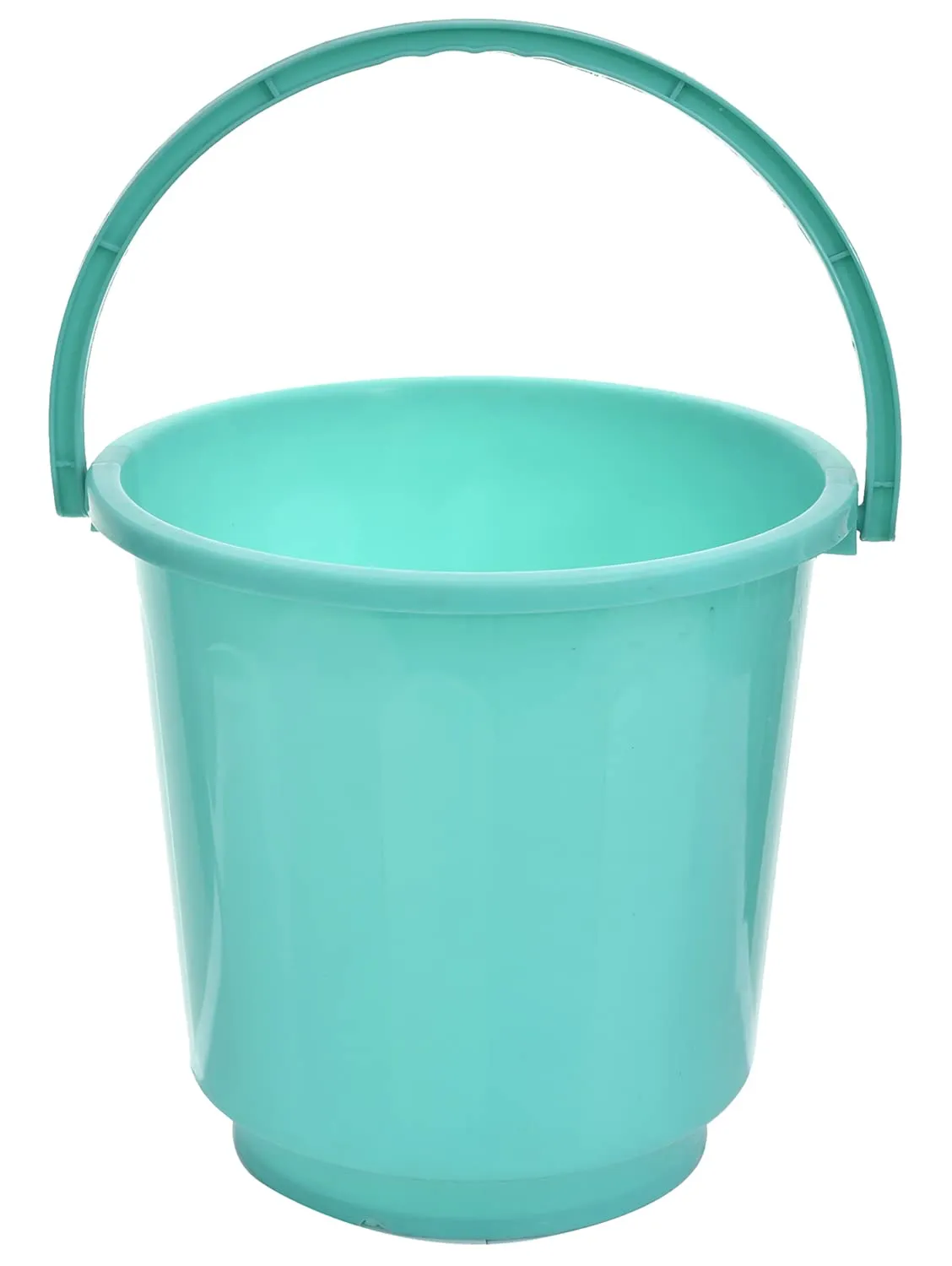 Kuber Industries Bucket|Plastic Bucket for Bathroom|Bucket for Bathing|Unbreakable Bucket with Handle|16 Liter|Pack of 2 (Black & Green)