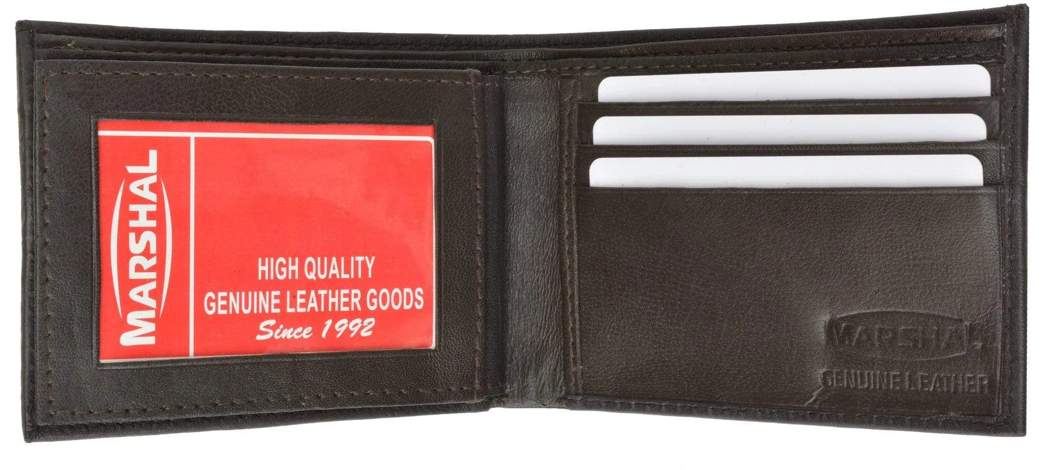 Lambskin Leather Mens Wallet with Center Flap and ID Window 1152