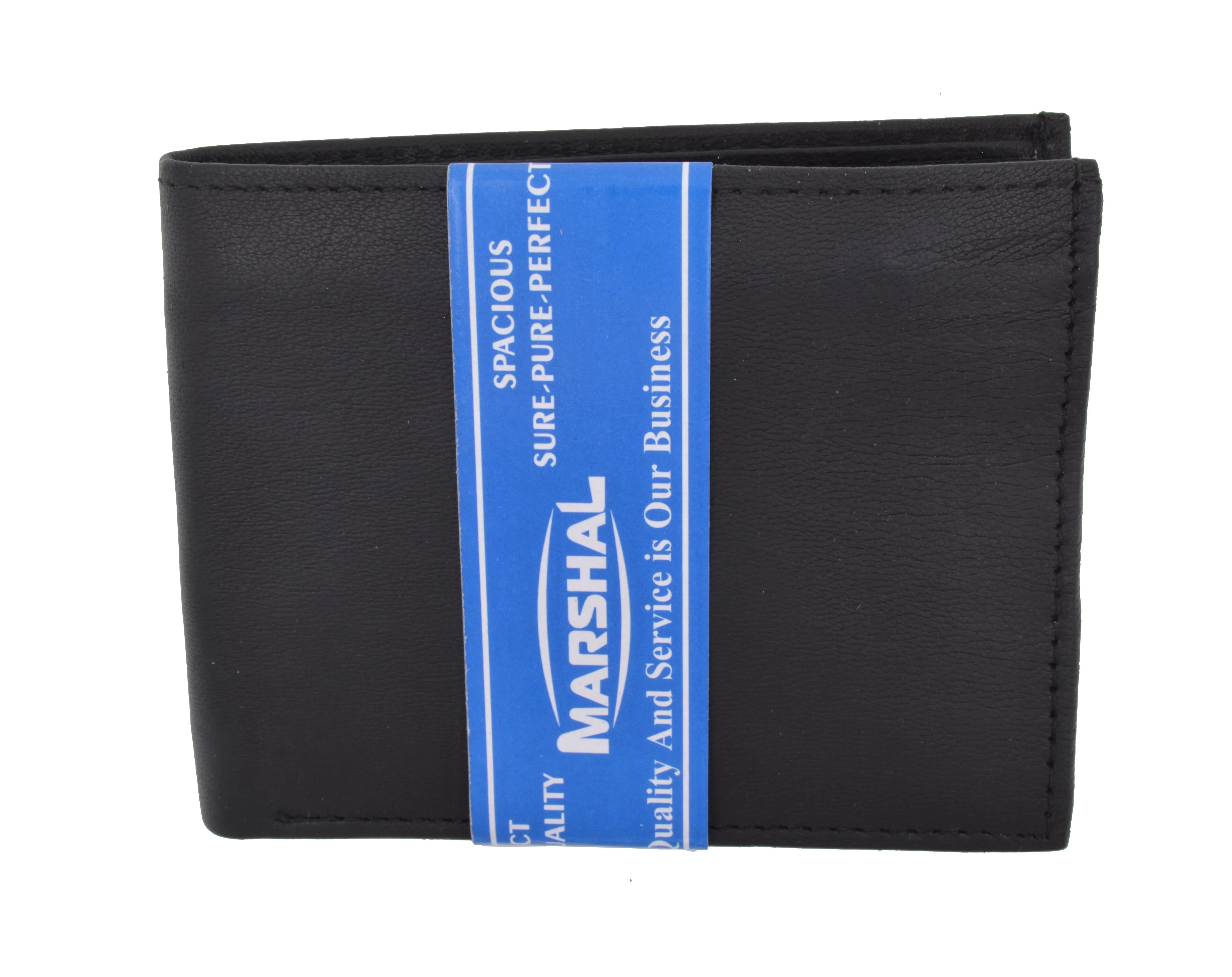 Lambskin Leather Mens Wallet with Center Flap and ID Window 1152