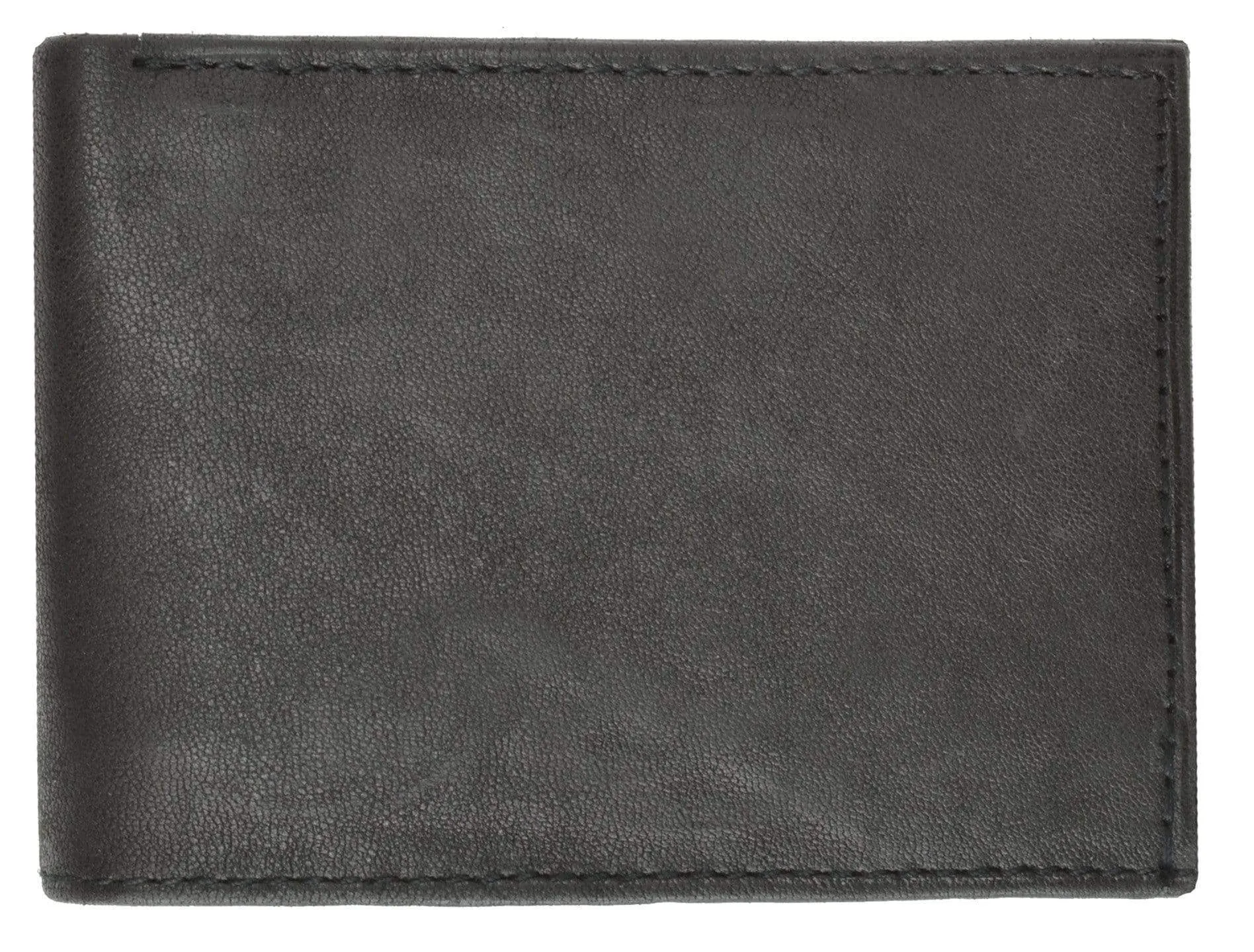 Lambskin Leather Mens Wallet with Center Flap and ID Window 1152