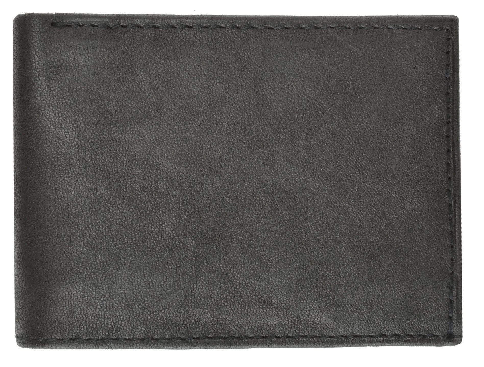 Lambskin Leather Mens Wallet with Center Flap and ID Window 1152
