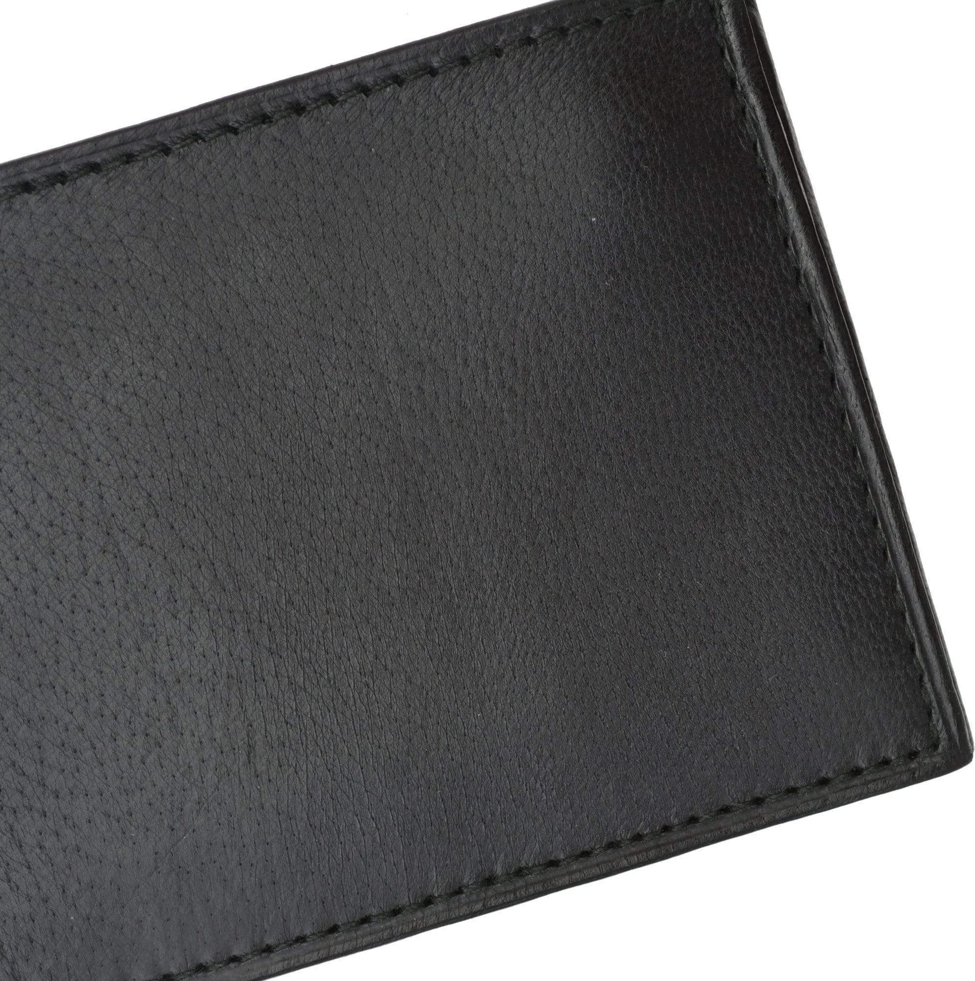 Lambskin Leather Mens Wallet with Center Flap and ID Window 1152