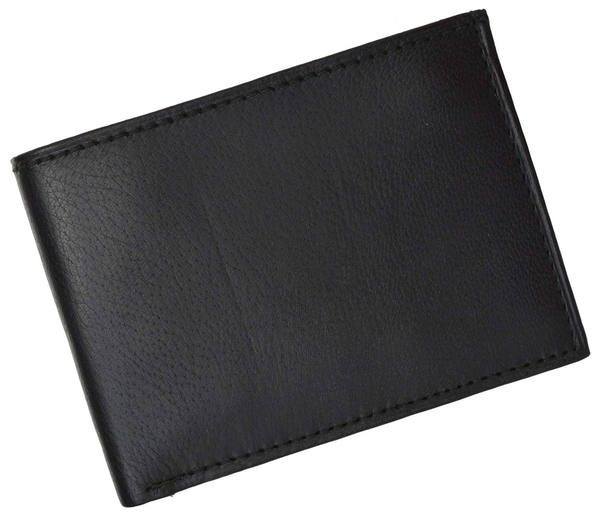 Lambskin Leather Mens Wallet with Center Flap and ID Window 1152