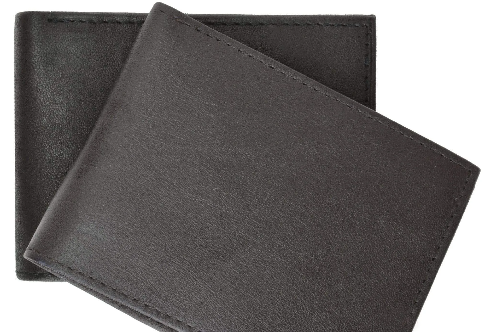 Lambskin Leather Mens Wallet with Center Flap and ID Window 1152