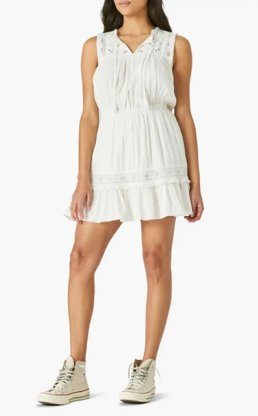 Lucky Brand Lace-Trim Peasant Dress