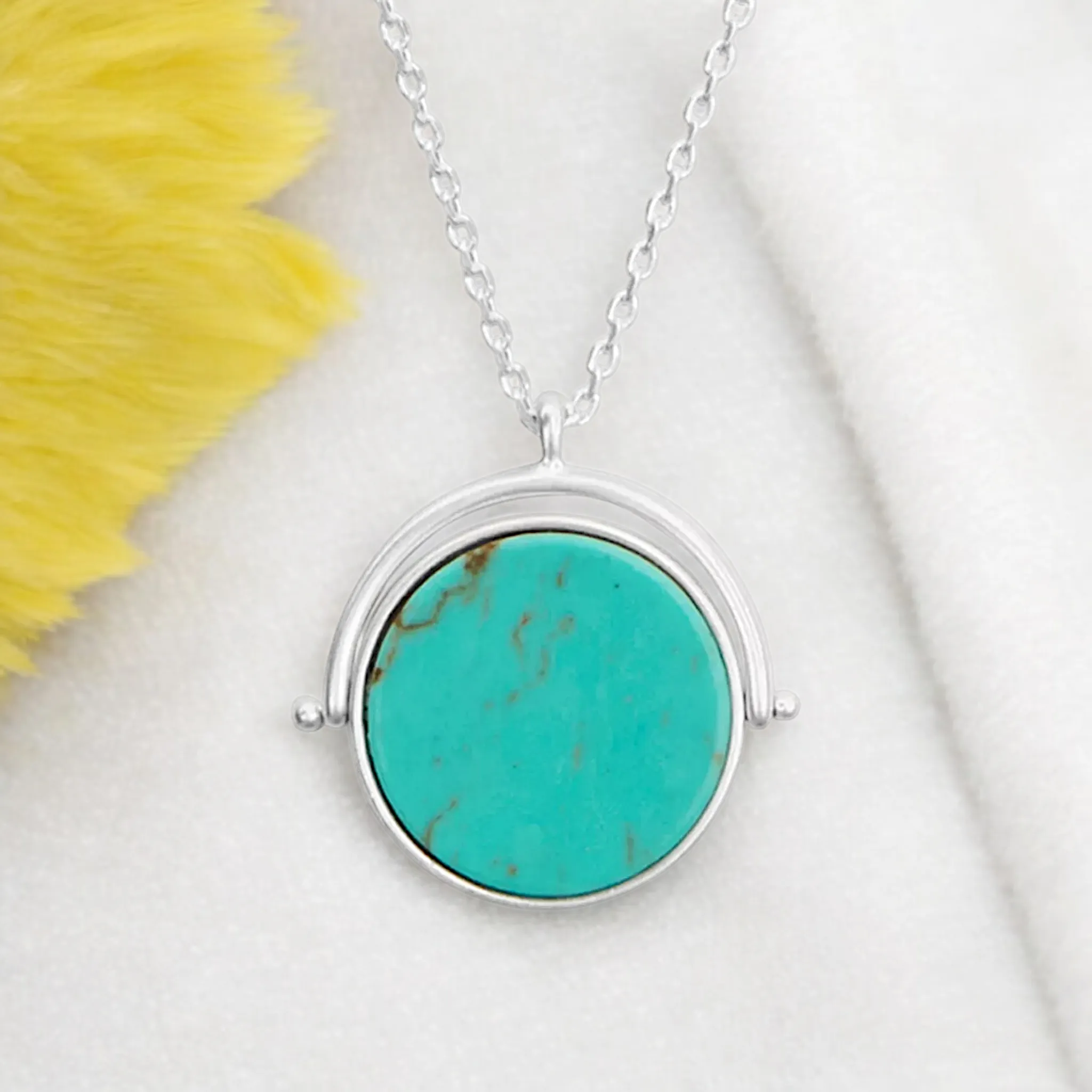 LUCKY BRAND Reversible Stone Pendant Necklace