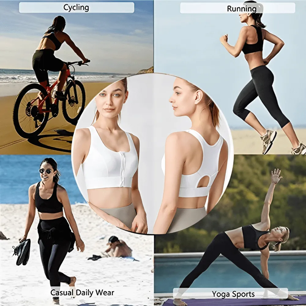 Magic Front Closure Sculpting Sports Bra | Wireless Racerback Design