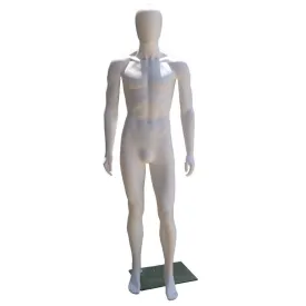 MALE EGGHEAD MANNEQUIN PLASTIC - WHITE GLOSSY FINISH