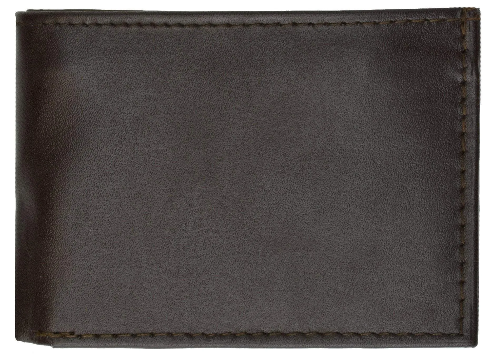 Mens Bifold Flap Out ID Windows Genuine Leather Wallet 1192