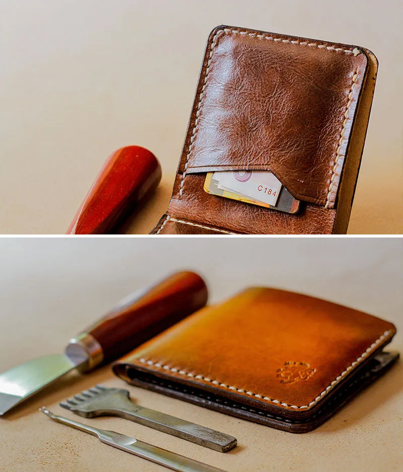 Mens Bifold Wallet, Leather Handmade