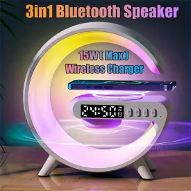 Multifunction Wireless Charger Pad Stand Speaker Night Light