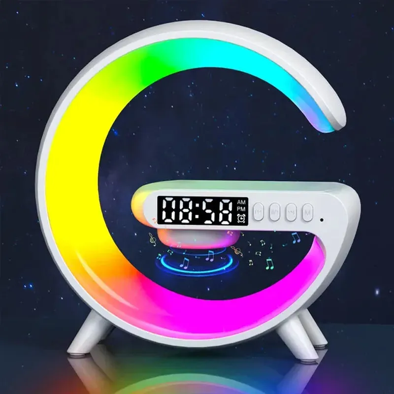 Multifunction Wireless Charger Pad Stand Speaker Night Light
