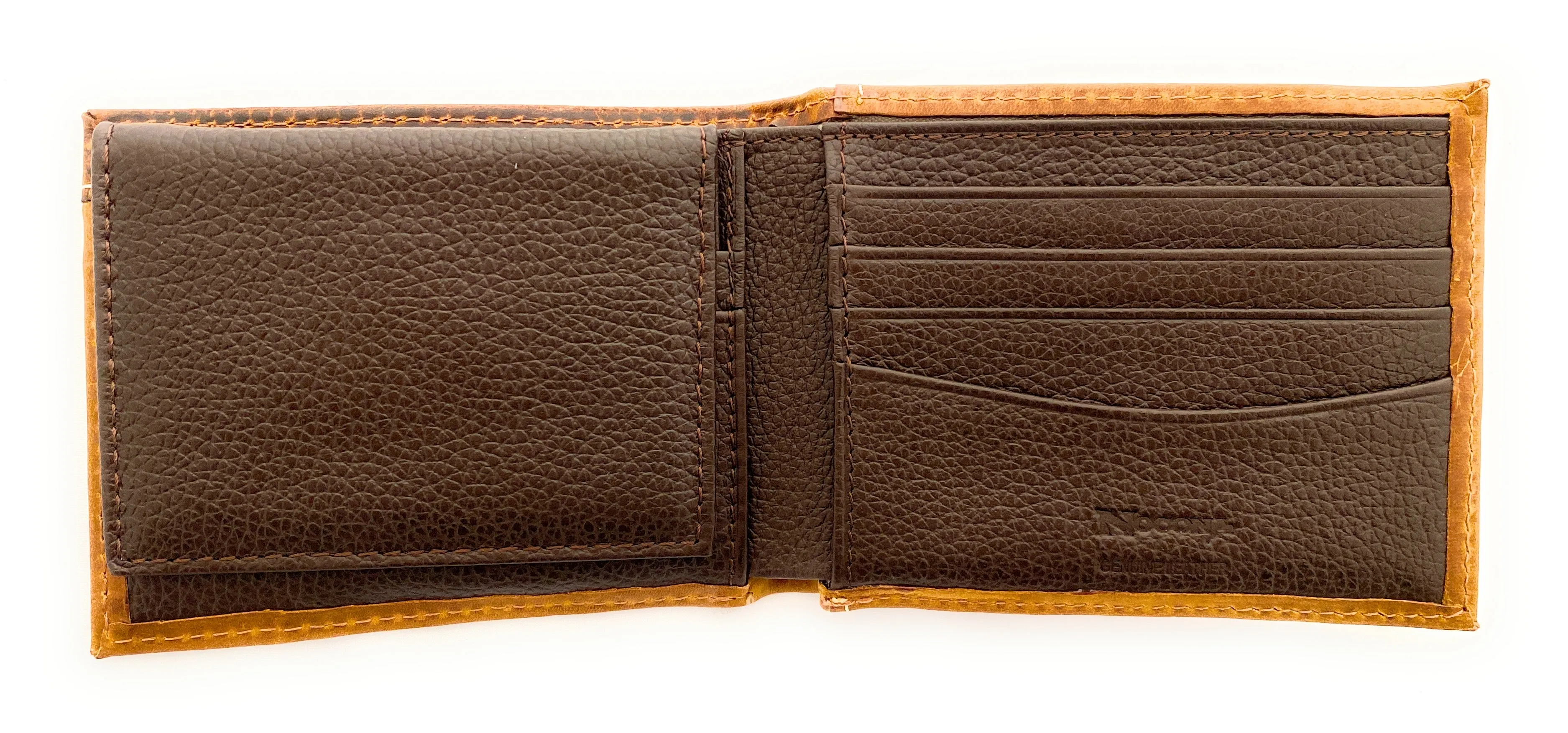 Nocona Men's Medium Brown Bifold Style Wallet - Boot Stitch Front