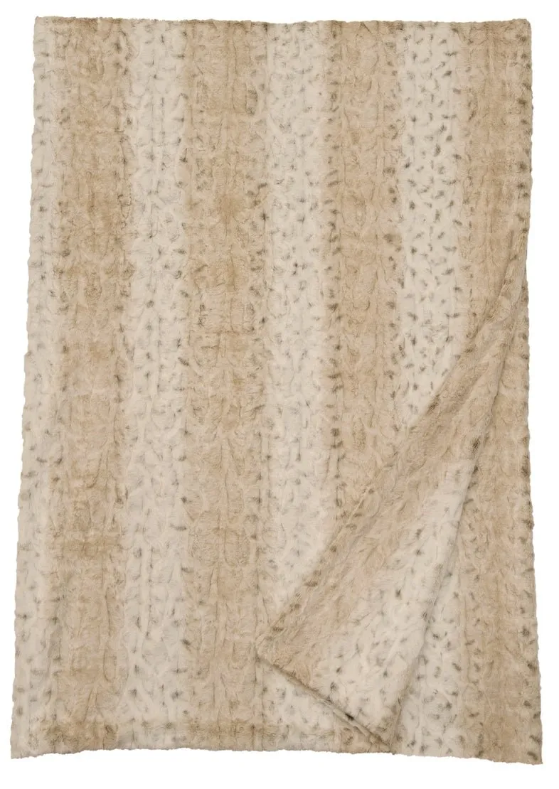 Pearl Leopard Cuddle Fur Throw