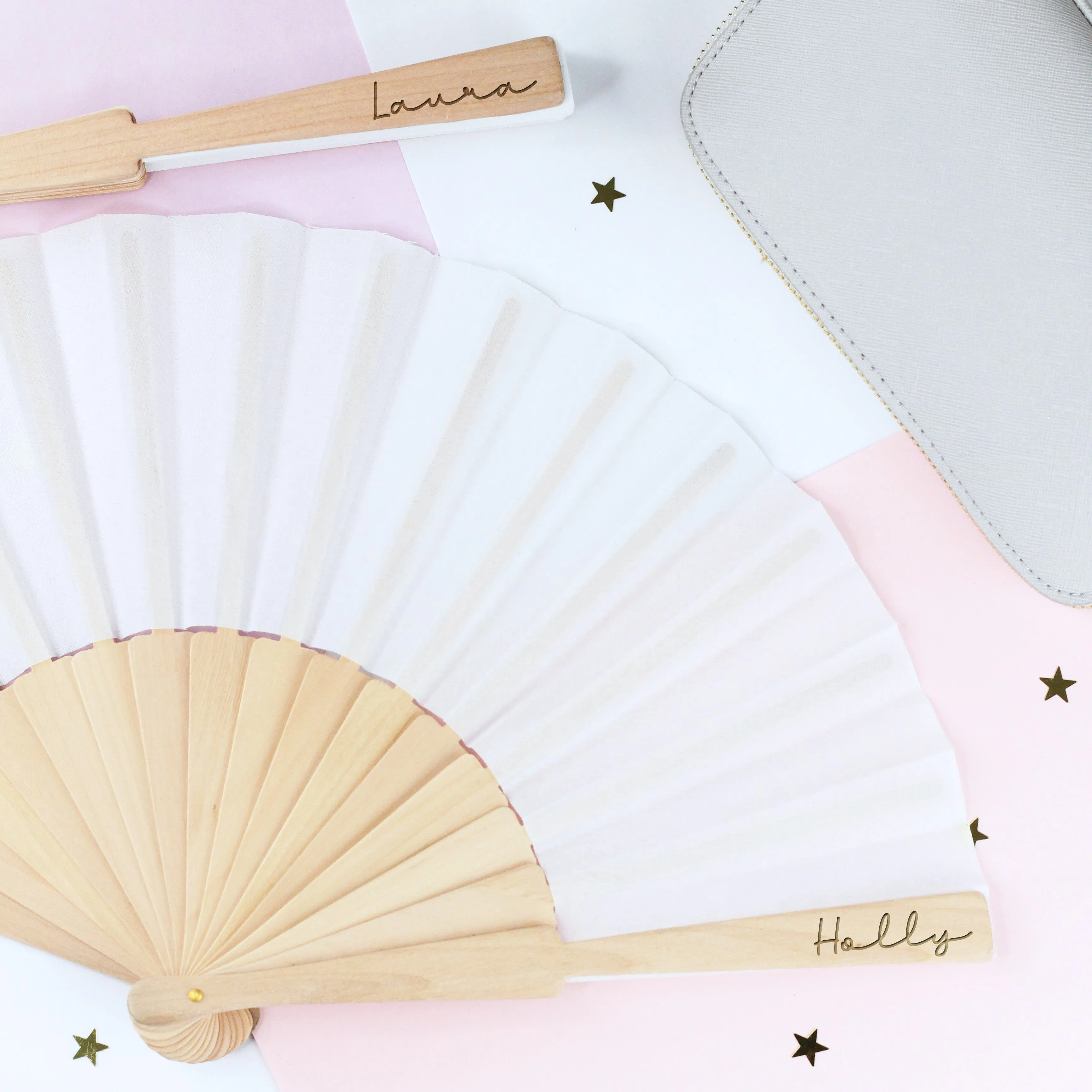 Personalised Wooden Folding Hand Fan - Any Name