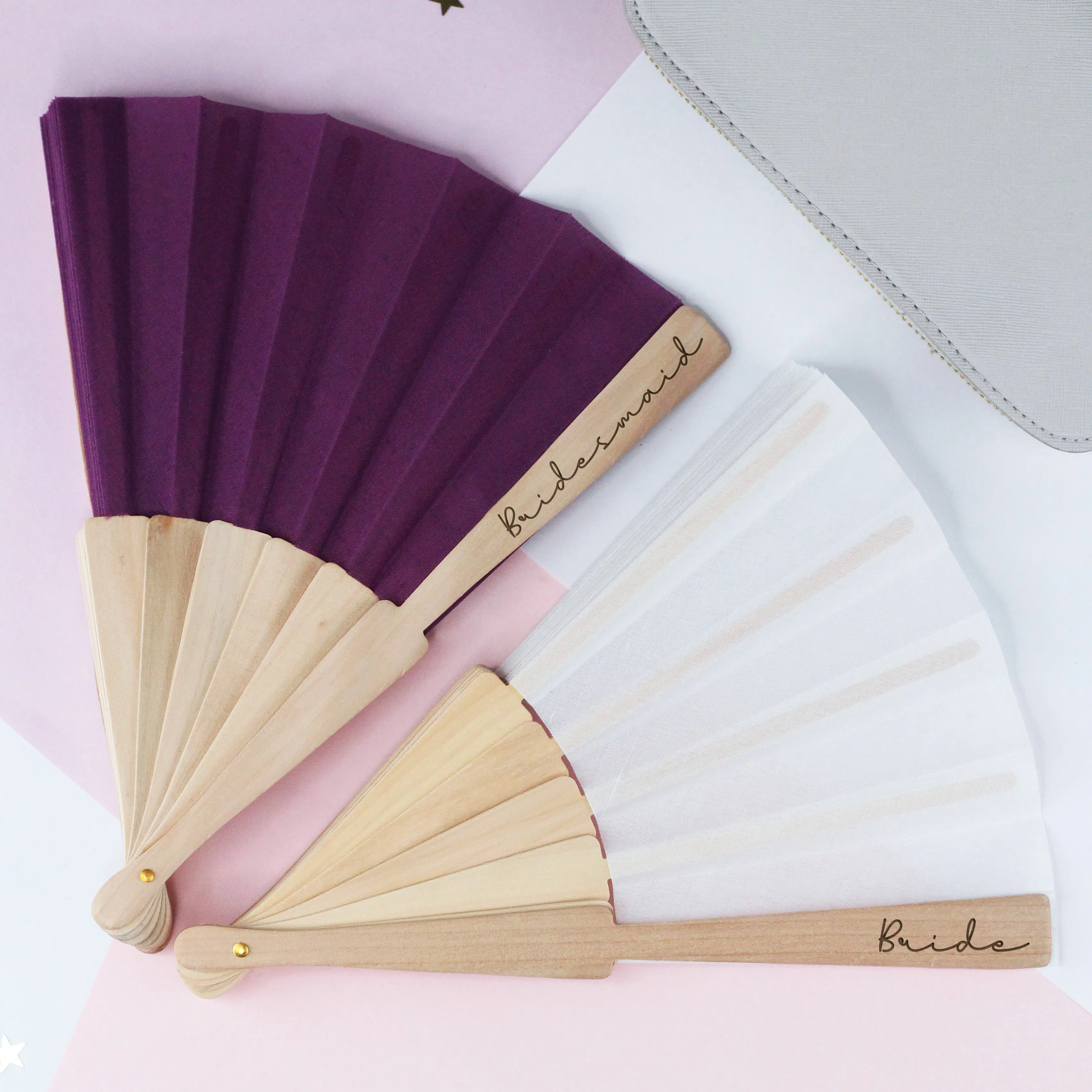 Personalised Wooden Folding Hand Fan - Any Name