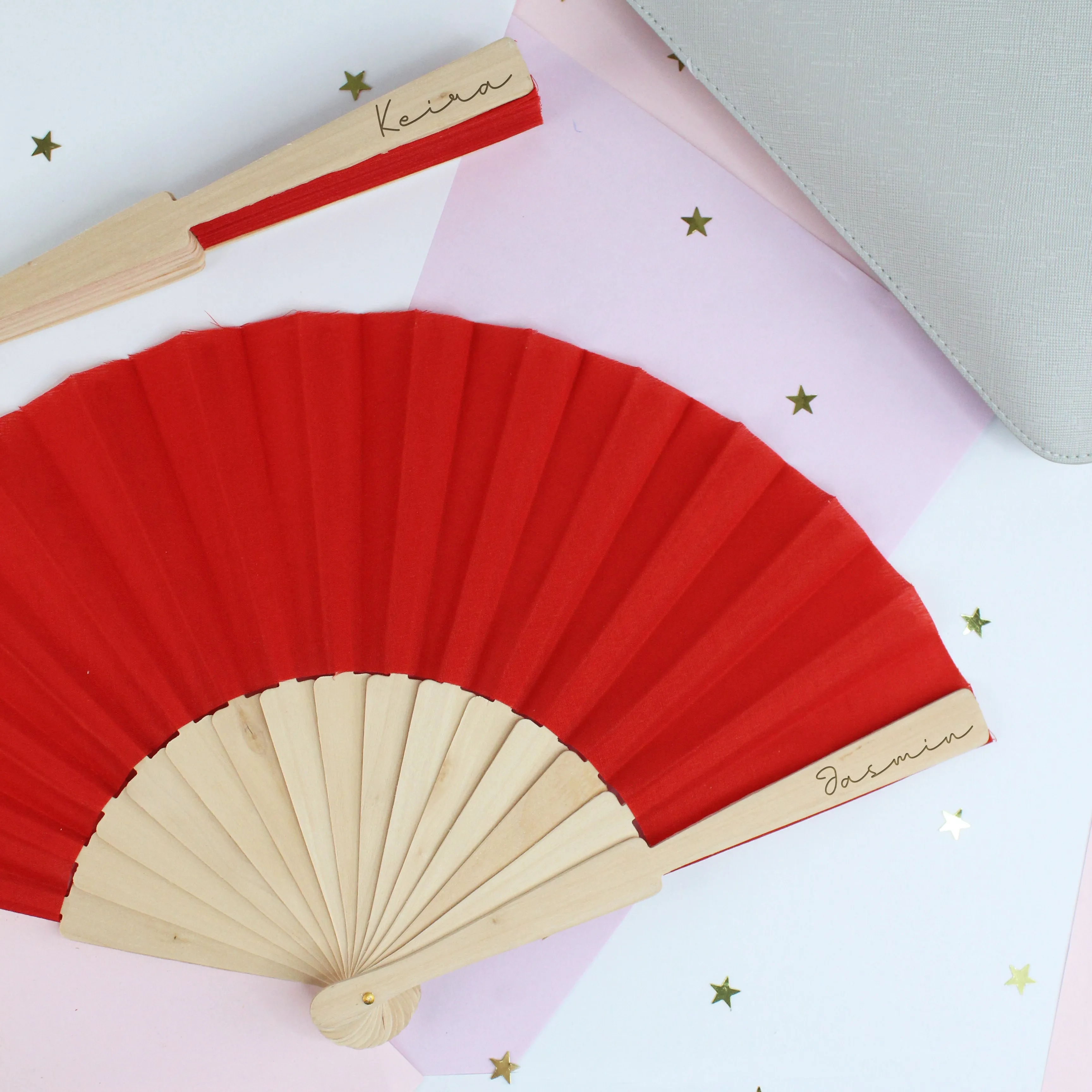 Personalised Wooden Folding Hand Fan - Any Name