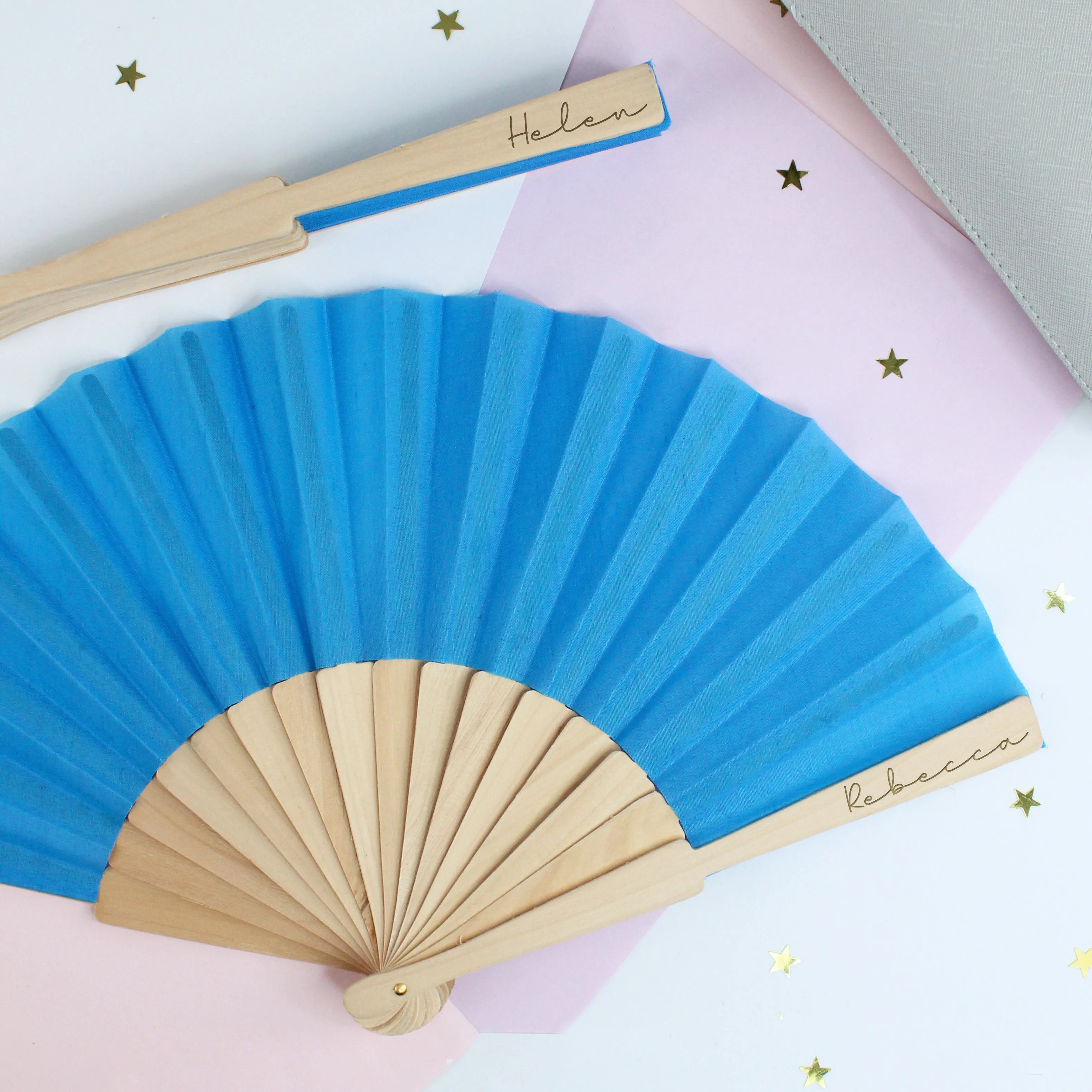 Personalised Wooden Folding Hand Fan - Any Name