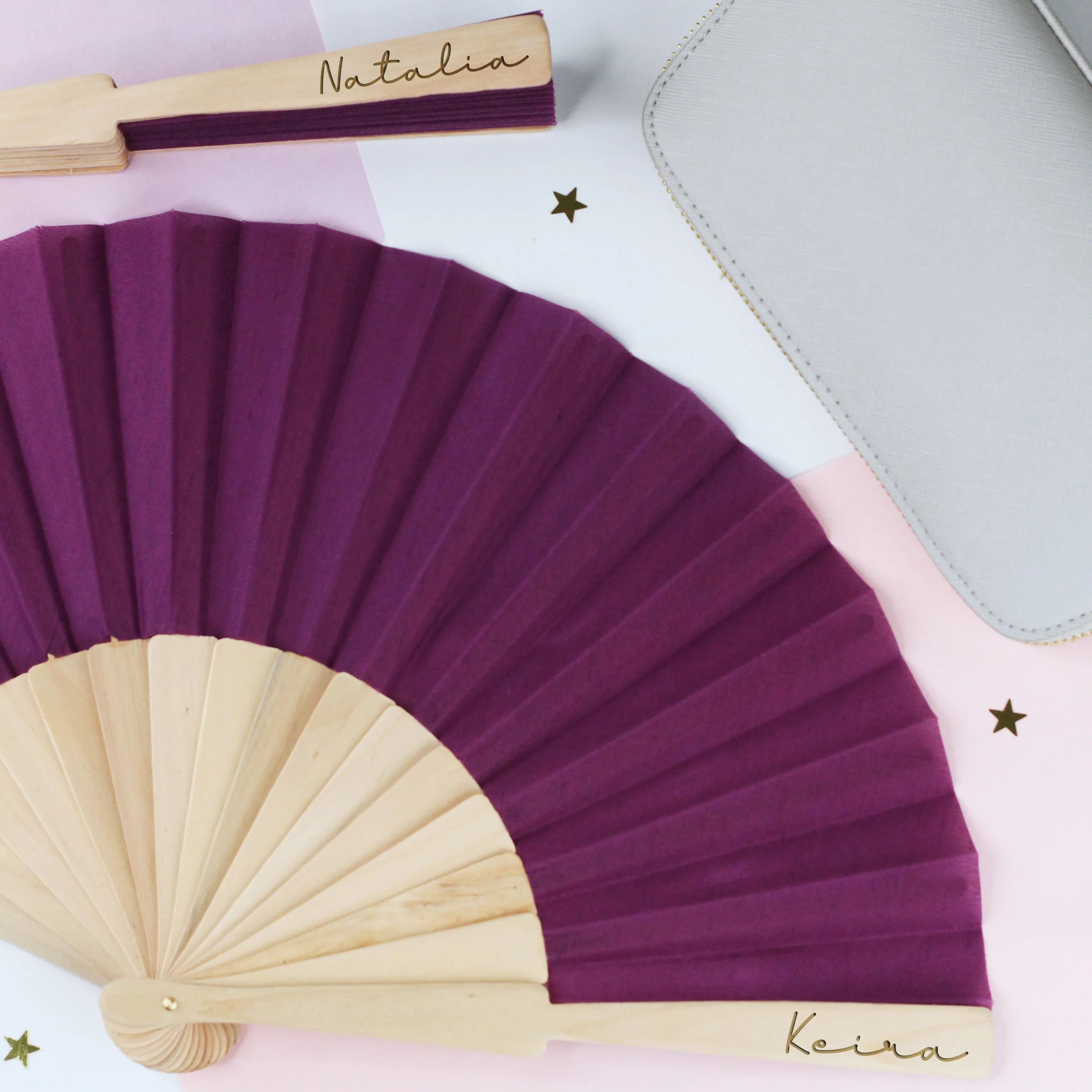 Personalised Wooden Folding Hand Fan - Any Name