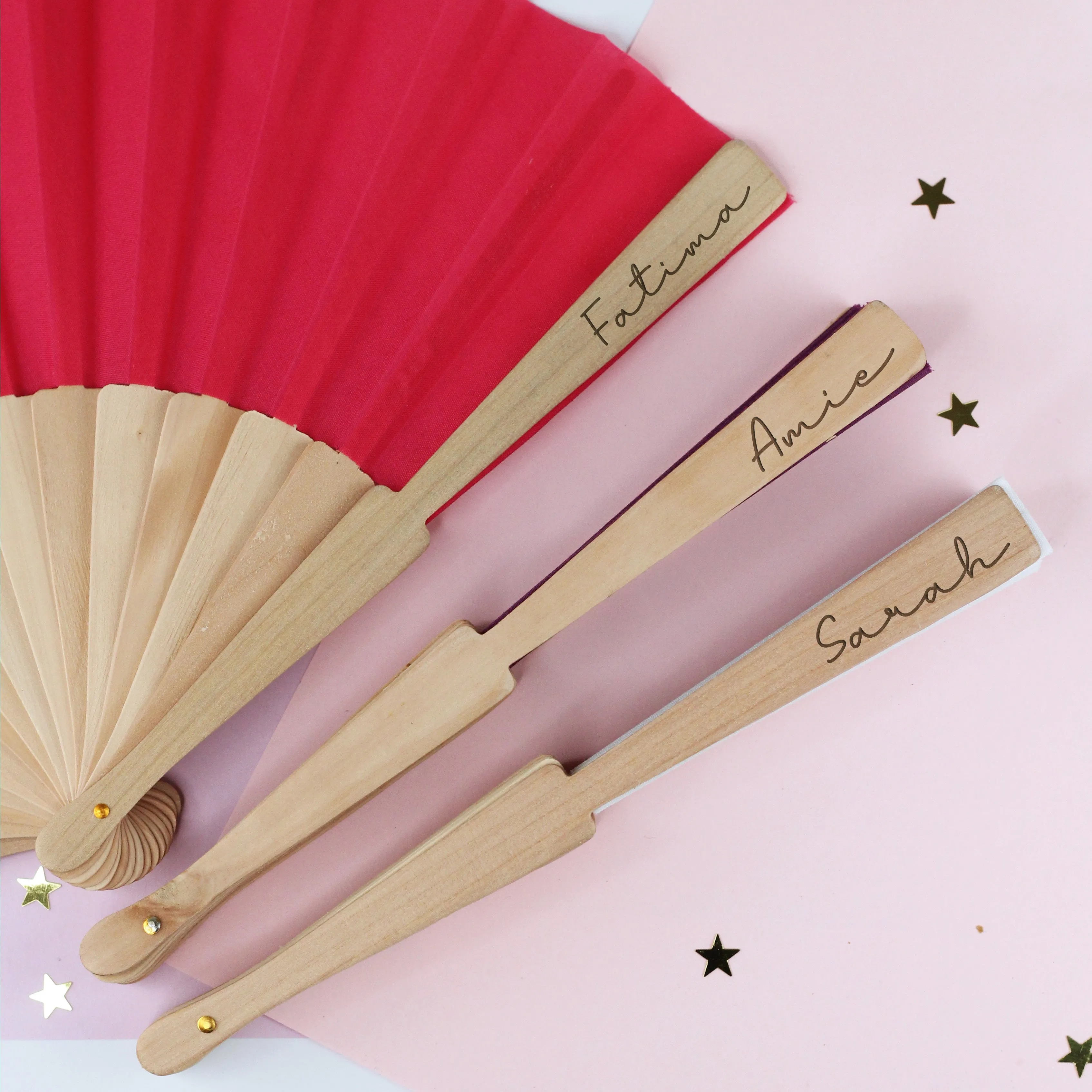 Personalised Wooden Folding Hand Fan - Any Name
