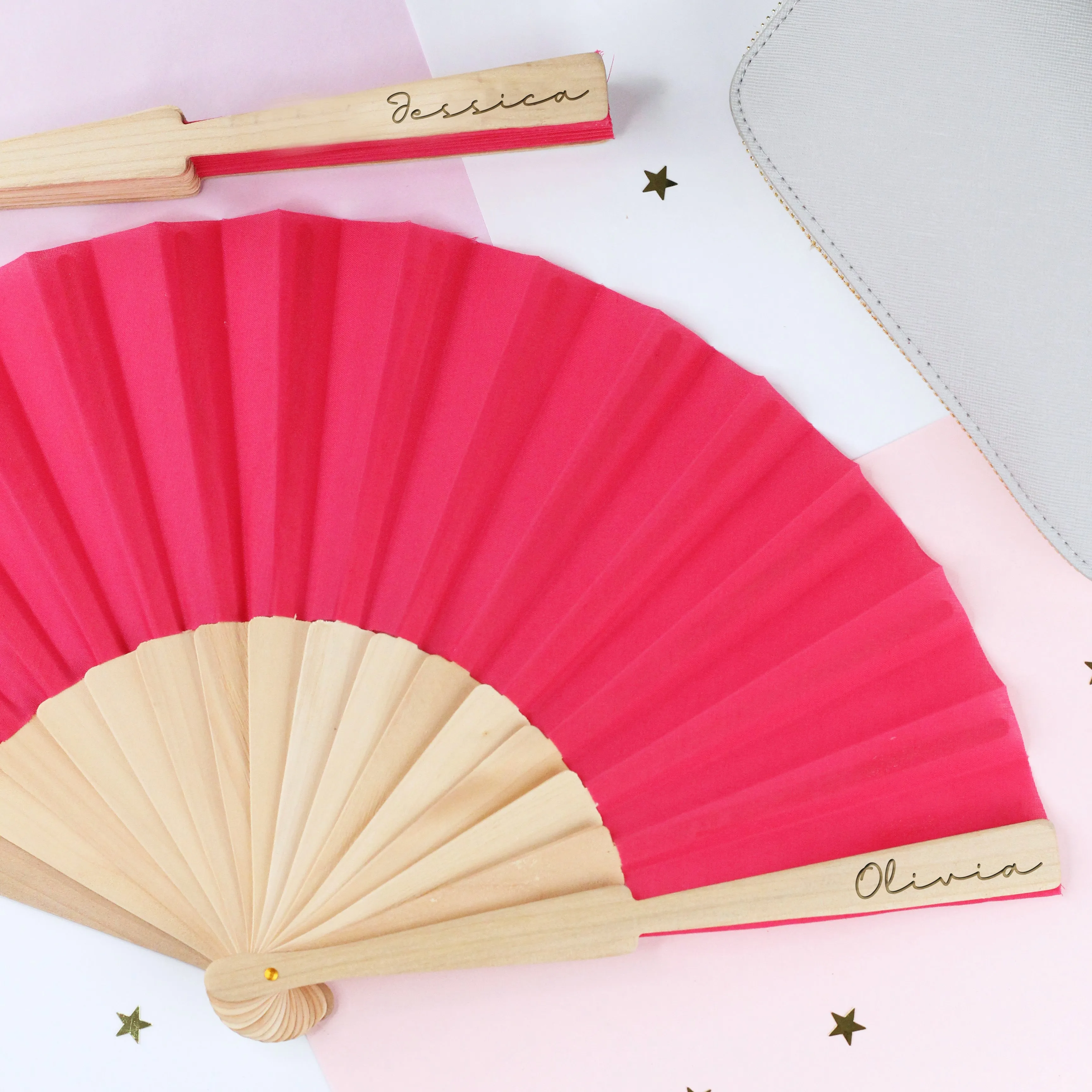 Personalised Wooden Folding Hand Fan - Any Name