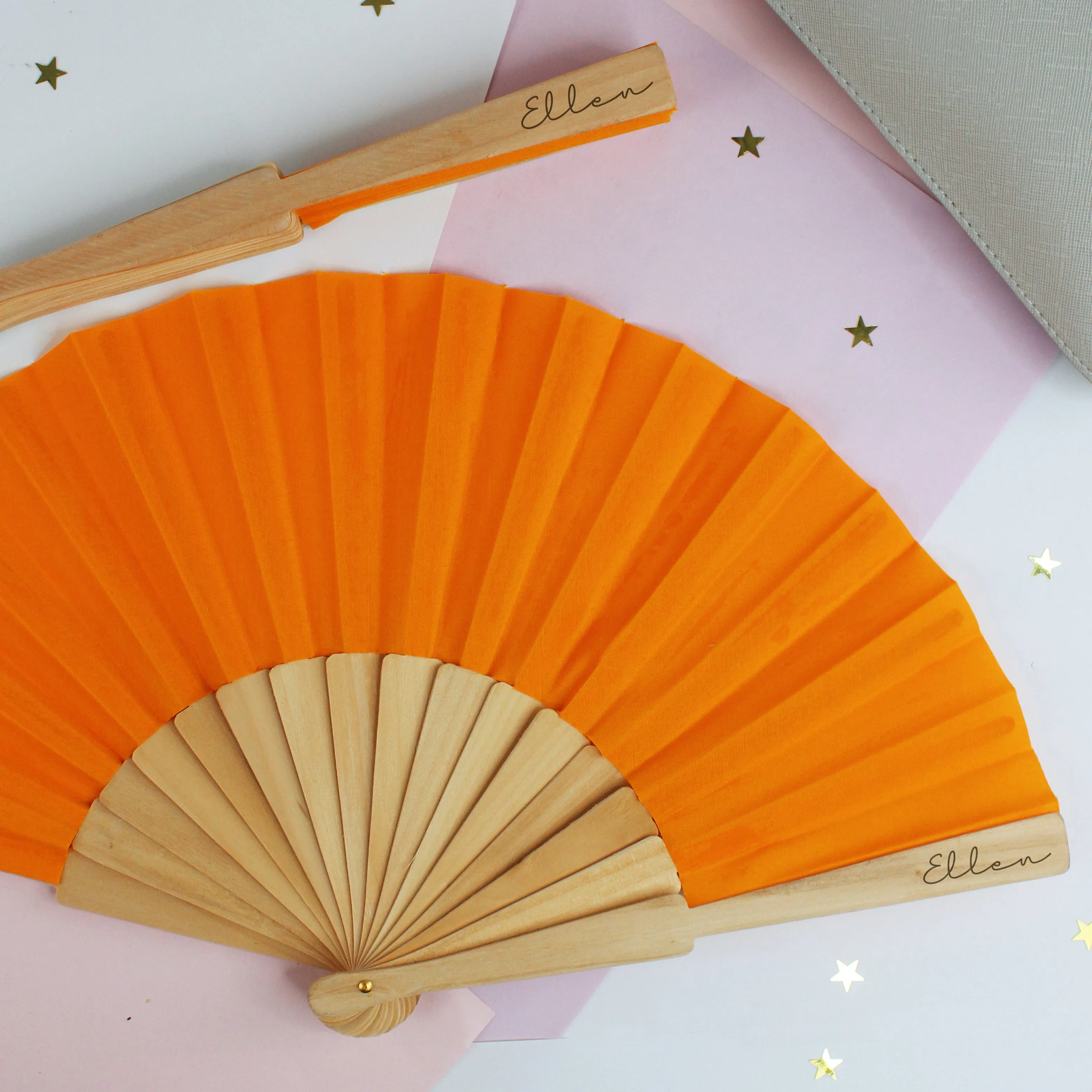 Personalised Wooden Folding Hand Fan - Any Name