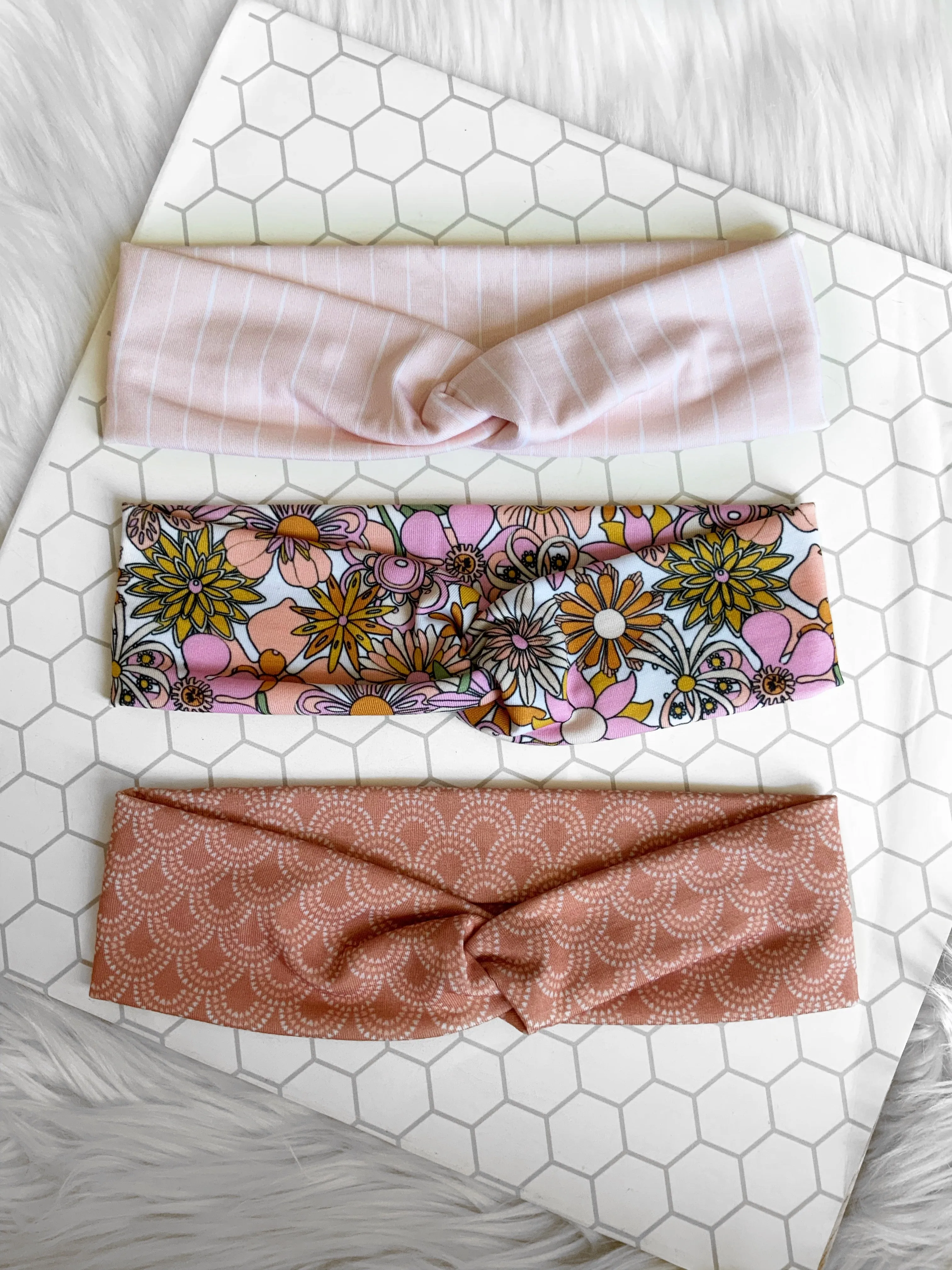 Pink Pin Stripes Knotties Headband